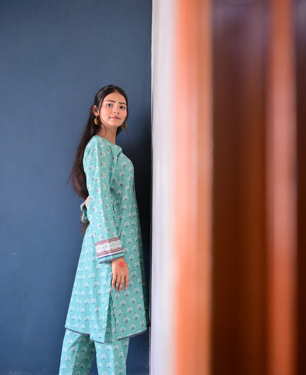 2 Piece Dress- Floral Mint