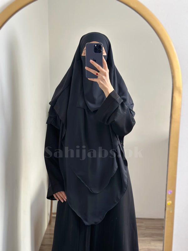 Three Layer Khimar- Black