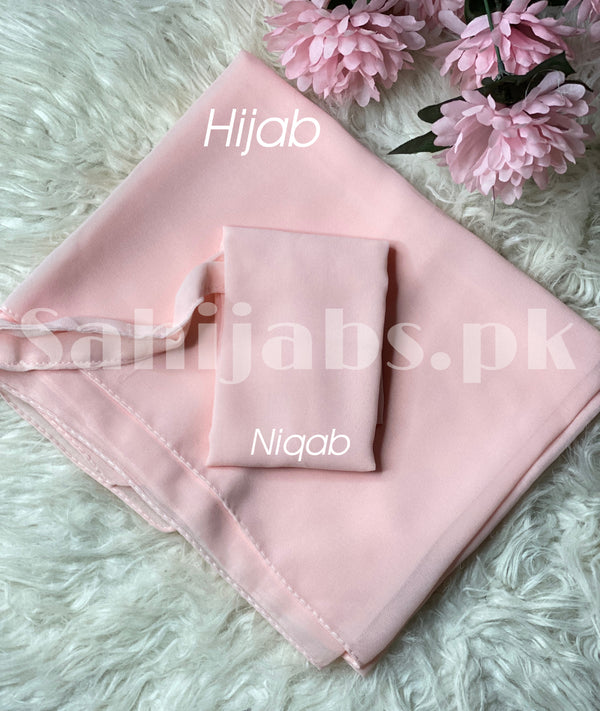 Niqab and Hijab Set- Baby Pink
