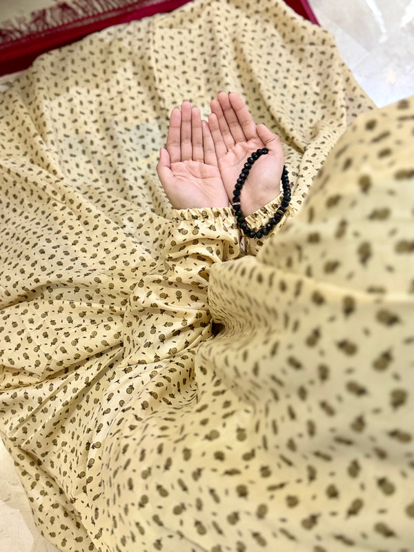 Namaz Chaddar With Sleeves- Beige
