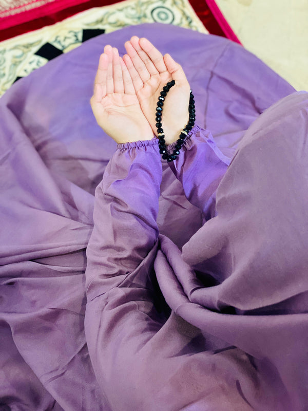 Namaz Chaddar with Sleeves- Solid Lavender