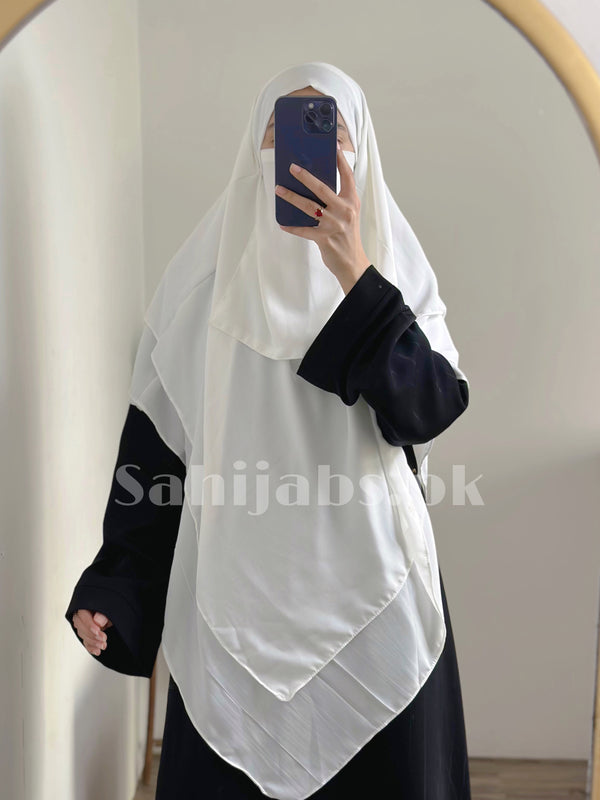 Three Layer Khimar- White
