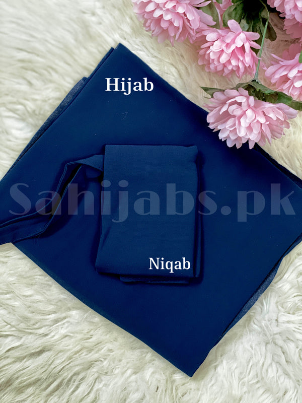Niqab and Hijab Set- Navy Blue