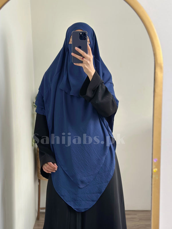 Three Layer Khimar- Blue