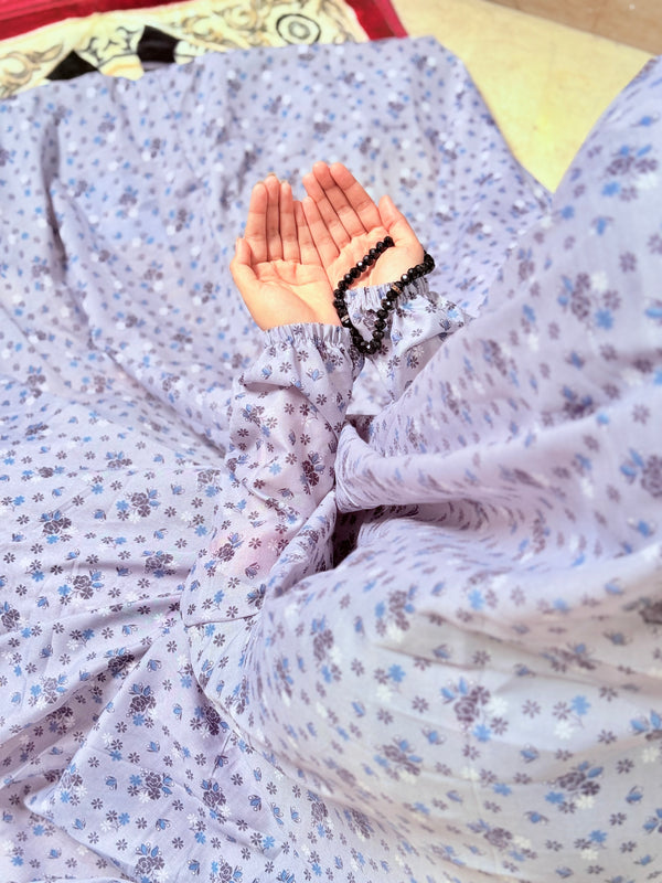 Namaz Chaddar with Sleeves- Lilac Daisies