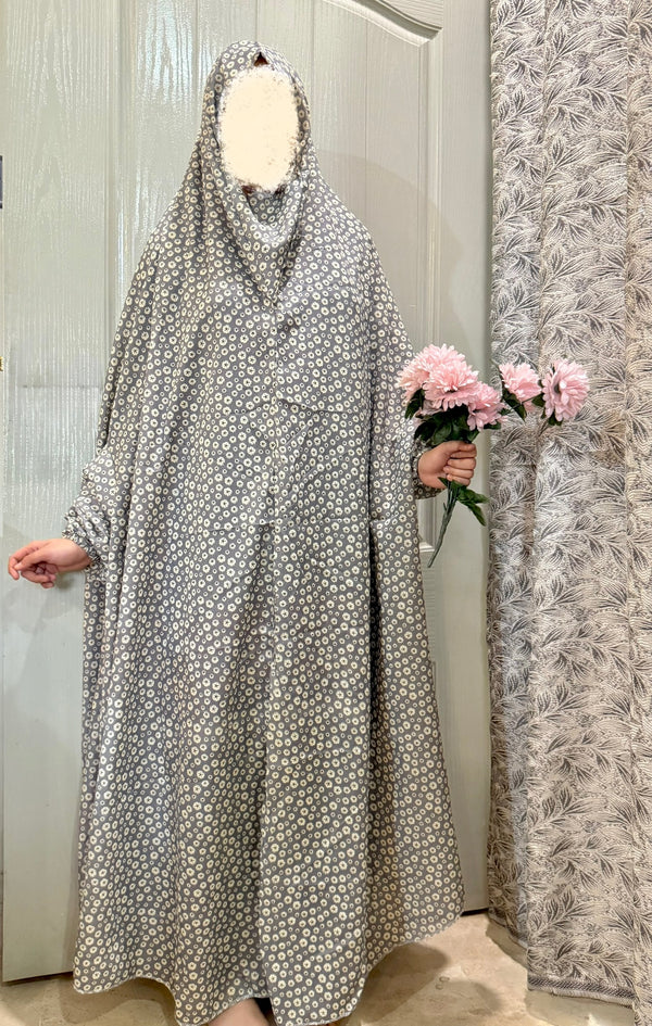 Namaz Gown- Grey Noor