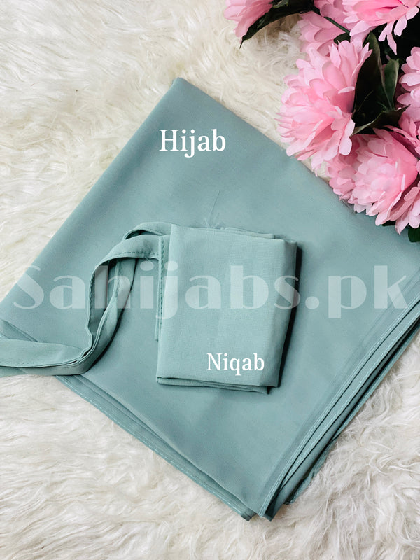 Niqab and Hijab Set- Cool Green