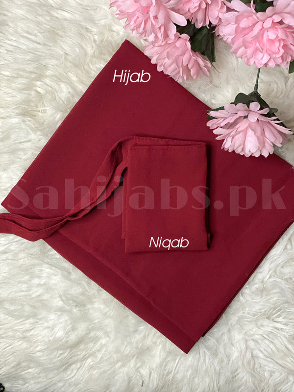Niqab and Hijab Set-Maroon