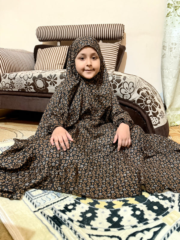 Kids Namaz Chaddar-Black Blossom